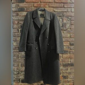 Pierre Cardin Charcoal Double-Breasted Trench Coat